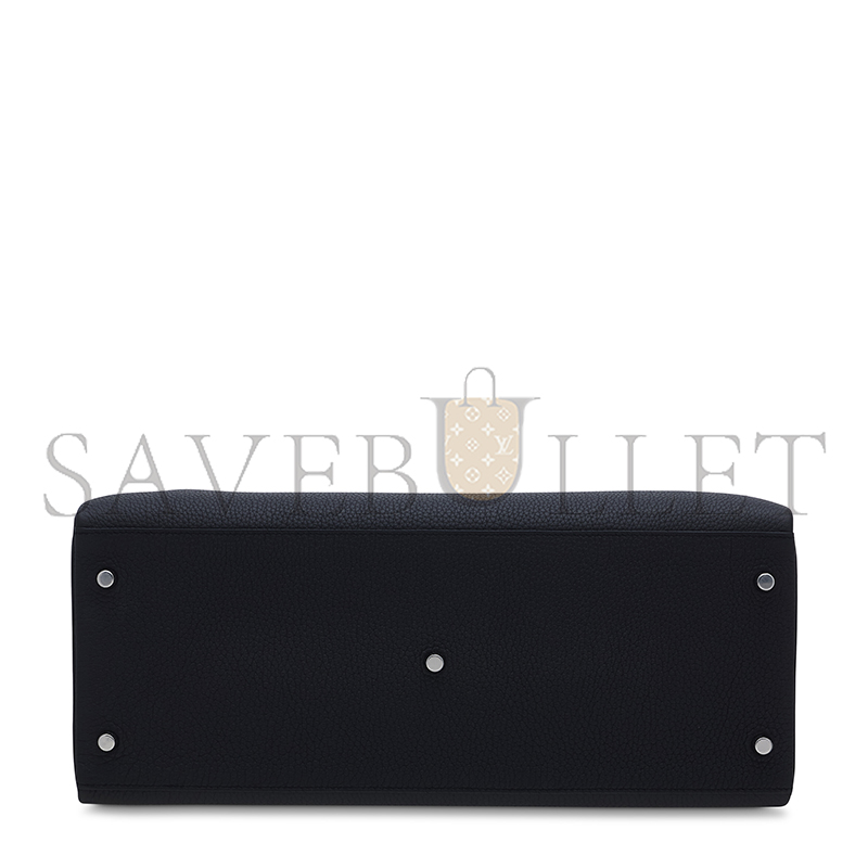 HERMES MASTER BLACK TOGO LEATHER MAXI KELLY 42 WITH PALLADIUM HARDWARE 19271 (42*27*17cm)